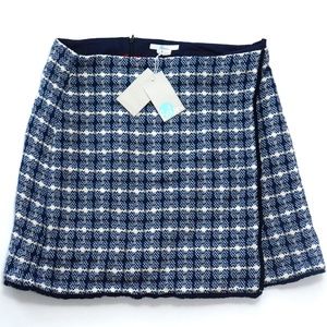 NWT Boden Navy Textured fringe skirt
